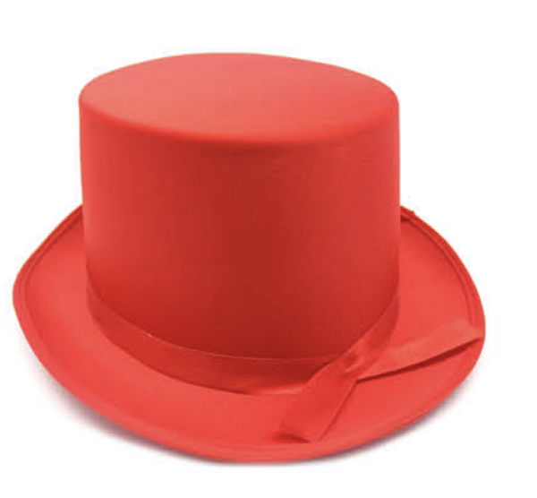 HomeDiscount-SATIN TOP HAT Costume Party Cap Fancy Dress Trilby Fedora One Size - Red