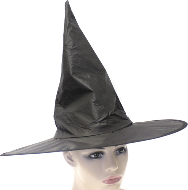 HomeDiscount-WITCH HAT Plain Black Halloween Costume Fancy Dress Womens Accessory Wizard