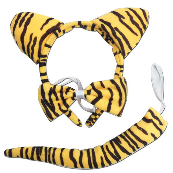 HomeDiscount-3pcs Set Animal Costume Dress Up Party Bow Tie Tail Ears Book Week - Tiger