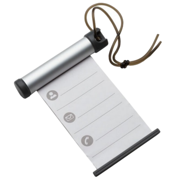 HomeDiscount-Funky Luggage Cylinder Tag Rollout Label for Address Details - Silver/Grey