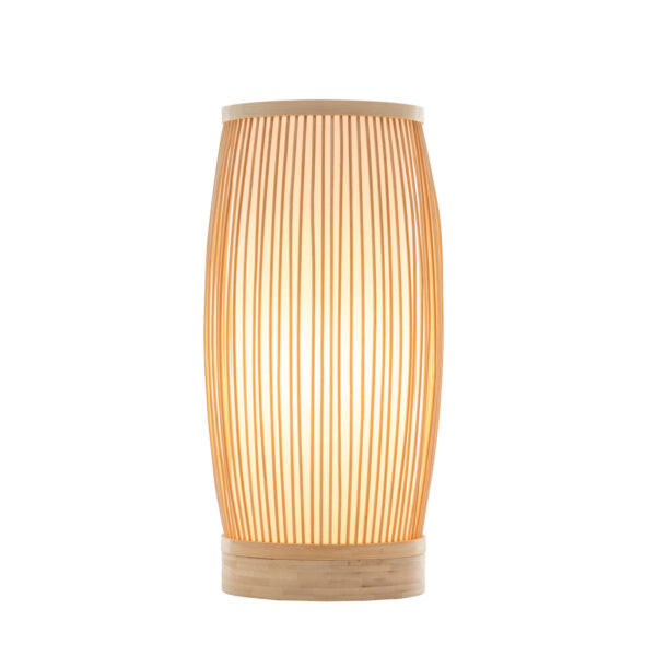 HomeDiscount-Natural Woven Bamboo Cylinder Table Lamp Light Shade Boho Tropical Coastal