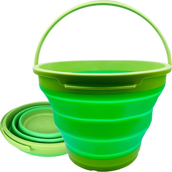 HomeDiscount-7 Litre Foldable Collapsible Silicone Bucket for Home/Hiking/Camping/Fishing - G