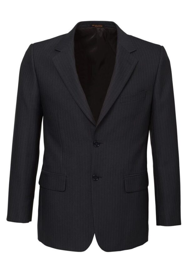 HomeDiscount-Mens Single Breasted 2 Button Suit Jacket Work Business - Pin Striped - Charcoal