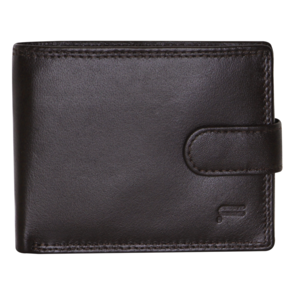 HomeDiscount-Futura Mens RFID Leather Coin Fold Over Wallet - Brown