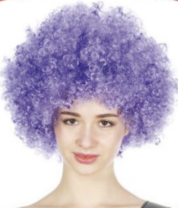 HomeDiscount-Mens DELUXE AFRO WIG Curly Hair Costume Party Fancy Disco 70s 80s Dress Up - Pur