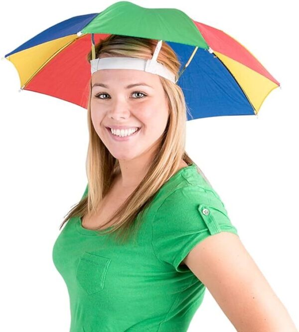 HomeDiscount-RAINBOW UMBRELLA HAT Rain Novelty Cap Costume Outdoor Camping Beach Fishing