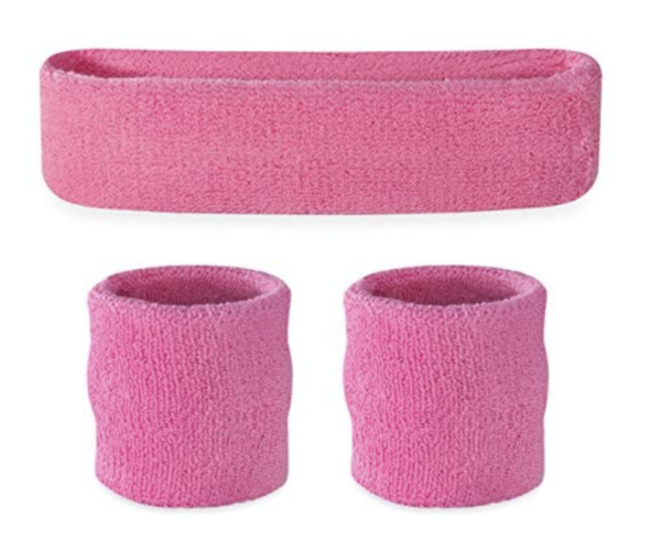 HomeDiscount-WRISTBAND & HEADBAND SET Tennis Terry Towelling Cotton Sweat Band  Gym  - Light