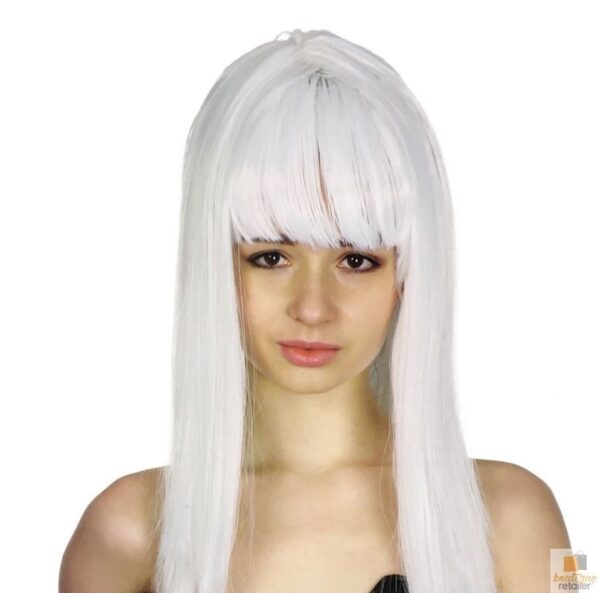 HomeDiscount-LONG WIG Straight Party Hair Costume Fringe Cosplay Fancy Dress 70cm Womens - Wh