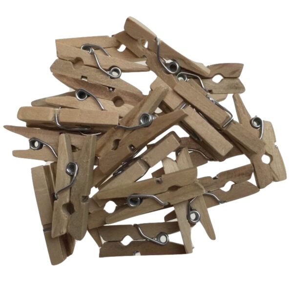 HomeDiscount-200pc Set Mini Wooden Pegs Craft Scrapbook Shower Clothes Pin 25mm