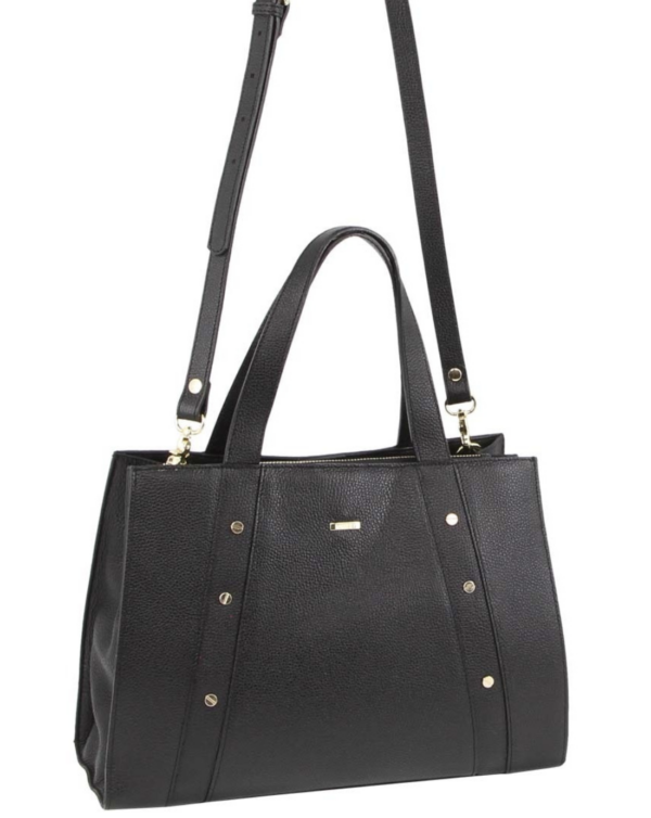 HomeDiscount-Morrissey Womens Italian Structured Leather Bag Tote Handbag Ladies - Black