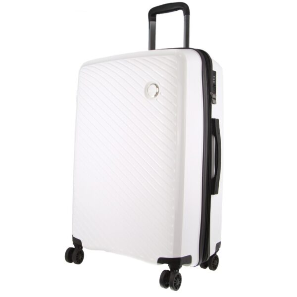 HomeDiscount-Monaco Checked Luggage Bag Travel Carry On Suitcase 65cm (82.5L) - White