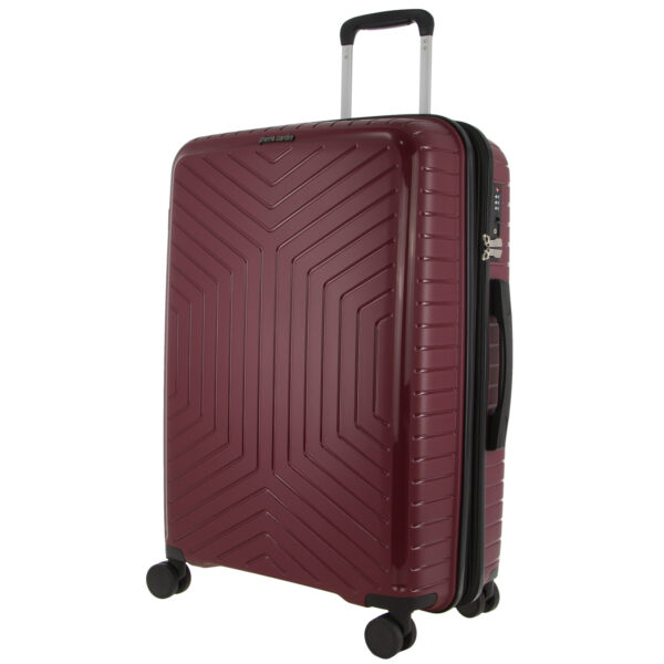 HomeDiscount-Pierre Cardin 65cm Medium Hard-Shell Suitcase Travel Luggage Bag - Burgundy