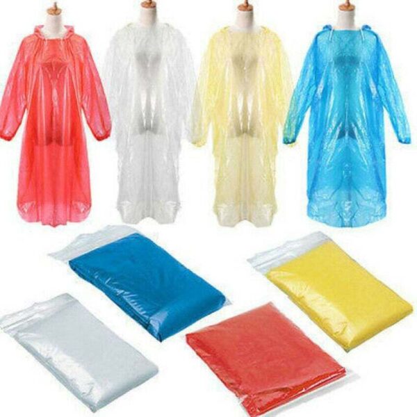 HomeDiscount-RAIN PONCHO Disposable Emergency Rain Coat Waterproof Jacket Adult Outdoor