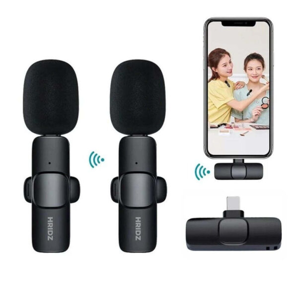 HomeDiscount-Hridz K9 Wireless Rechargeable 2 in 1 Lightning Microphone For Lightning Port De