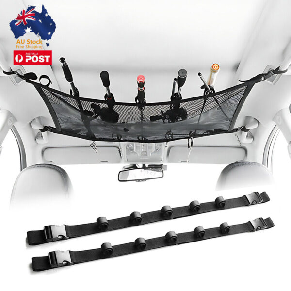 HomeDiscount-Car Fishing Rod Strap Vehicle Rod Carrier Storage Net Fishing Pole Holder SUV-2P