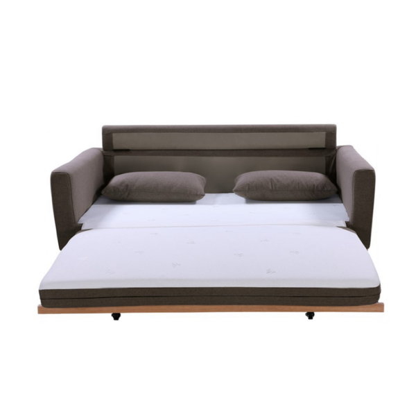 HomeDiscount-SHASA 2 Seater Pull-out Sofa bed Grey taupe