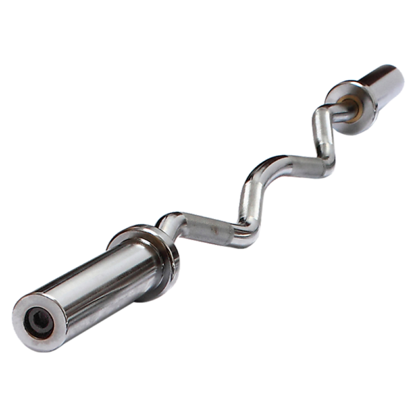 HomeDiscount-Chrome Olympic Curl Bar Barbell Heavy Duty EZ with Spring Collars