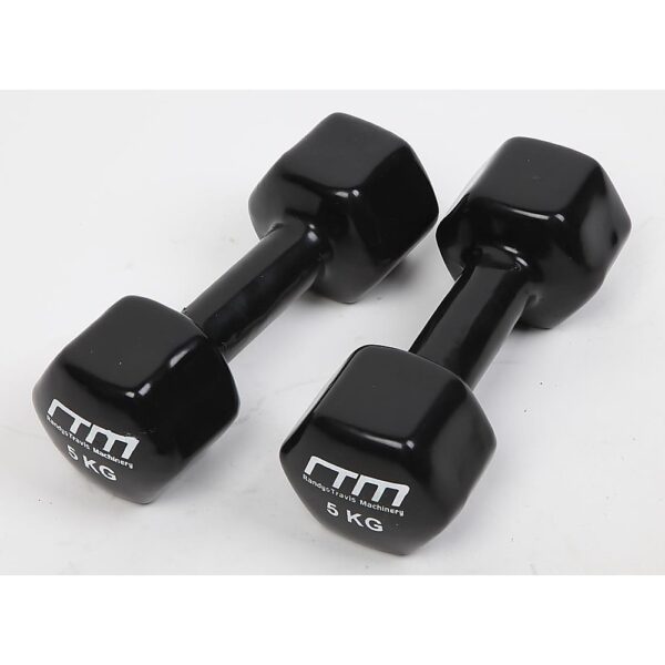 HomeDiscount-5kg Dumbbells Pair PVC Hand Weights Rubber Coated