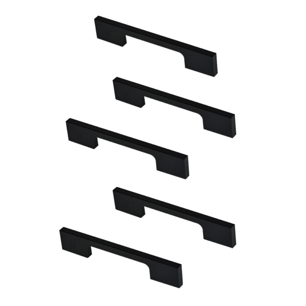 HomeDiscount-5 x 96mm Kitchen Handle Cabinet Cupboard Door Drawer Handles square Black furnit