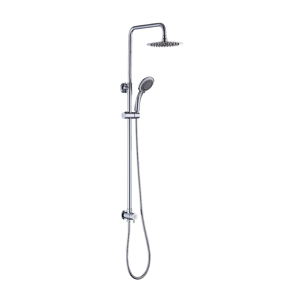 HomeDiscount-WELS 8" Rain Shower Head Set Rounded Dual Heads Faucet High Pressure Hand Held