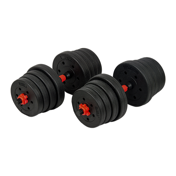 HomeDiscount-30kg Adjustable Rubber Dumbbell Set Barbell Home GYM Exercise Weights