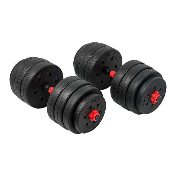 HomeDiscount-40kg Adjustable Rubber Dumbbell Set Barbell Home GYM Exercise Weights