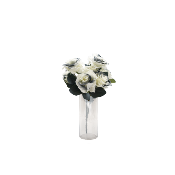 HomeDiscount-Faux Rose Bouquet Stem grey