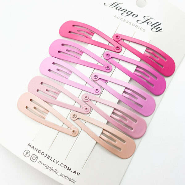 HomeDiscount-MANGO JELLY Everyday Snap Hair Clips (5cm) - Just Pink - One Pack