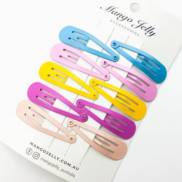 HomeDiscount-MANGO JELLY Everyday Snap Hair Clips (5cm) - Pop - Three Pack