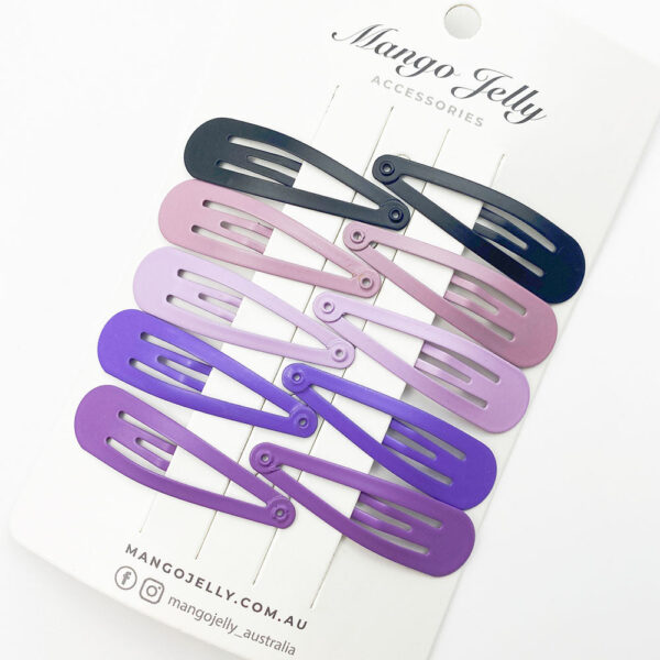 HomeDiscount-MANGO JELLY Everyday Snap Hair Clips (5cm) - Purple - One Pack