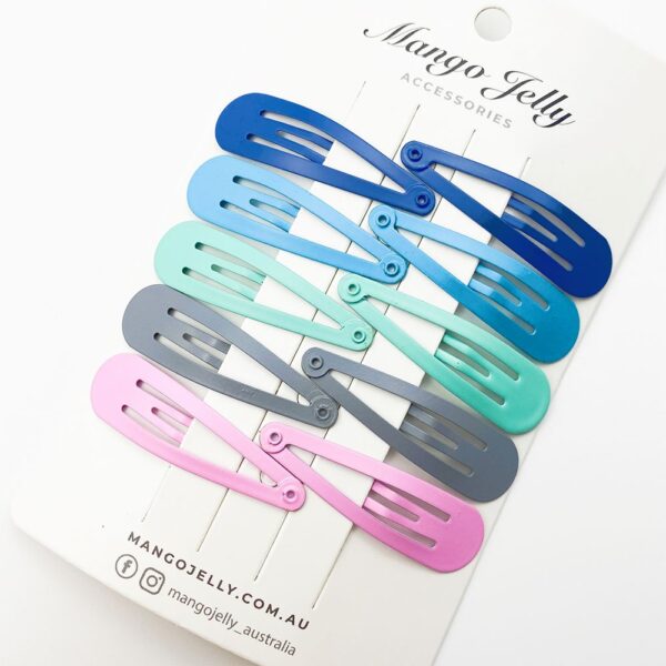 HomeDiscount-MANGO JELLY Everyday Snap Hair Clips (5cm) - Turquoise - One Pack