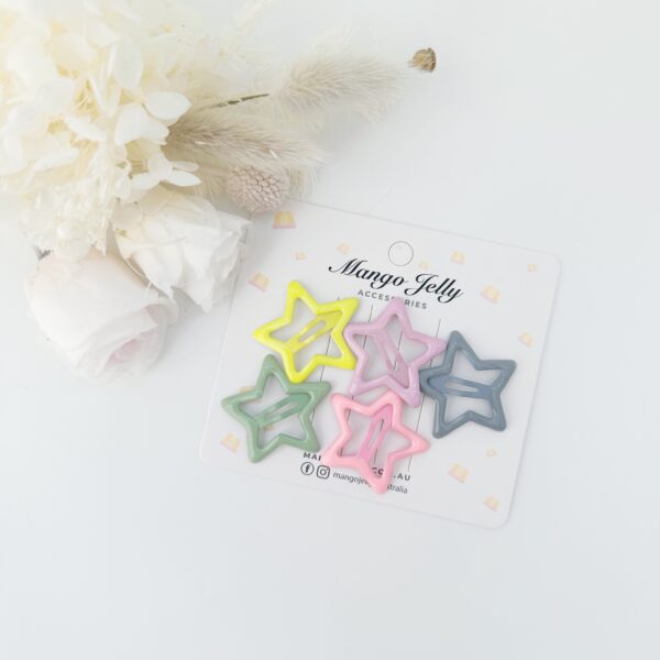 HomeDiscount-MANGO JELLY Butter Cream Hair Clips Collection - Candy Stars - One Pack