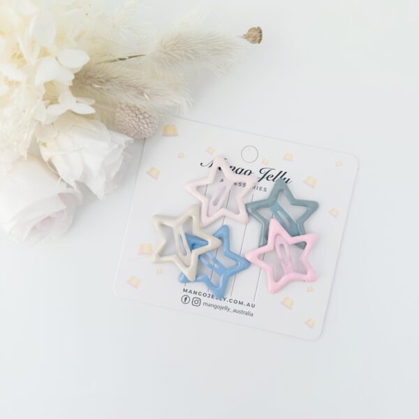 HomeDiscount-MANGO JELLY Butter Cream Hair Clips Collection - Ice cream Stars - Twin Pack