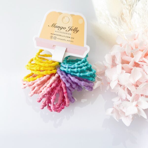 HomeDiscount-MANGO JELLY Kids Hair Ties (3cm) - Bamboo Candy - One Pack