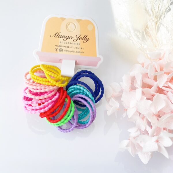 HomeDiscount-MANGO JELLY Kids Hair Ties (3cm) - Bubbly Mixed - Six Pack