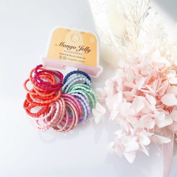 HomeDiscount-MANGO JELLY Kids Hair Ties (3cm) - Bubbly Retro - One Pack