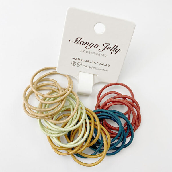 HomeDiscount-MANGO JELLY Kids Hair Ties (3cm) - Classic Forest -Twin Pack