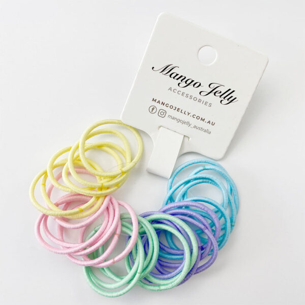 HomeDiscount-MANGO JELLY Kids Hair Ties (3cm) - Classic Soft Pastel - One Pack