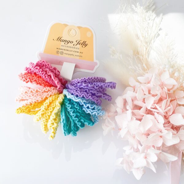 HomeDiscount-MANGO JELLY Kids Hair Ties (3cm) - Lace Candy - Three Pack