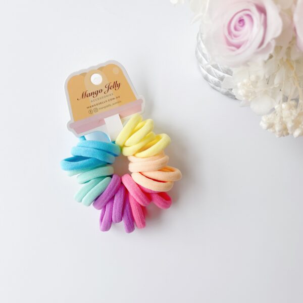 HomeDiscount-MANGO JELLY Metal Free Hair Ties (3cm) - Classic Pastel 24P - One Pack