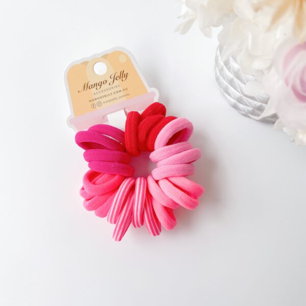 HomeDiscount-MANGO JELLY Metal Free Hair Ties (3cm) - Just Pink 24P - One Pack