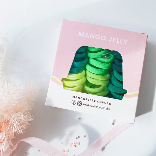 HomeDiscount-MANGO JELLY Metal Free Hair Ties (3cm) - Green 36P - Three Pack