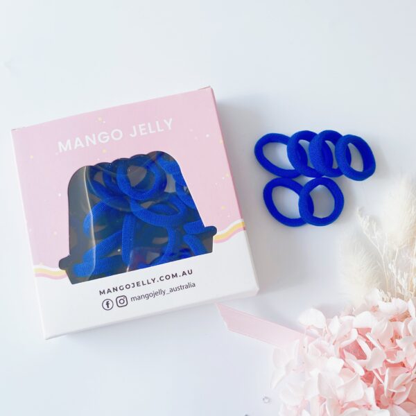 HomeDiscount-MANGO JELLY Metal Free Hair Ties (3cm) - School Colour Blue 36P - One Pack