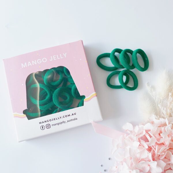 HomeDiscount-MANGO JELLY Metal Free Hair Ties (3cm) - School Colour Green 36P - One Pack