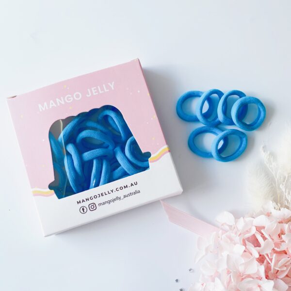 HomeDiscount-MANGO JELLY Metal Free Hair Ties (3cm) - School Colour Light Blue 36P - One Pack