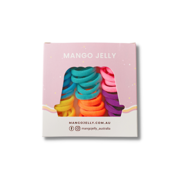 HomeDiscount-MANGO JELLY Metal Free Hair Ties (3cm) - Colour Wheel 36P - Six Pack