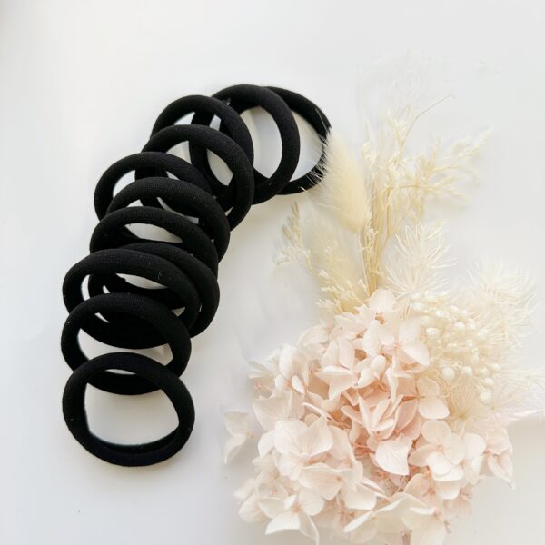 HomeDiscount-MANGO JELLY Metal Free Hair ties (4.5cm) - BLACK 10P - One Pack