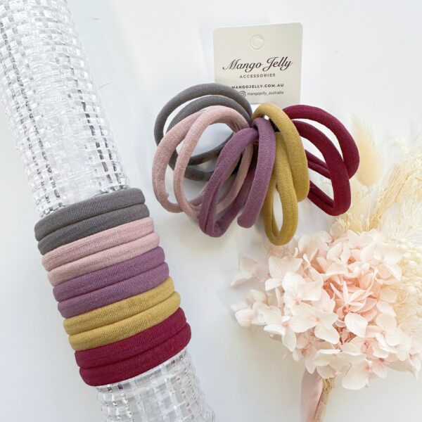 HomeDiscount-MANGO JELLY Metal Free Hair ties (4.5cm) - Blush Mixed 10P - One Pack