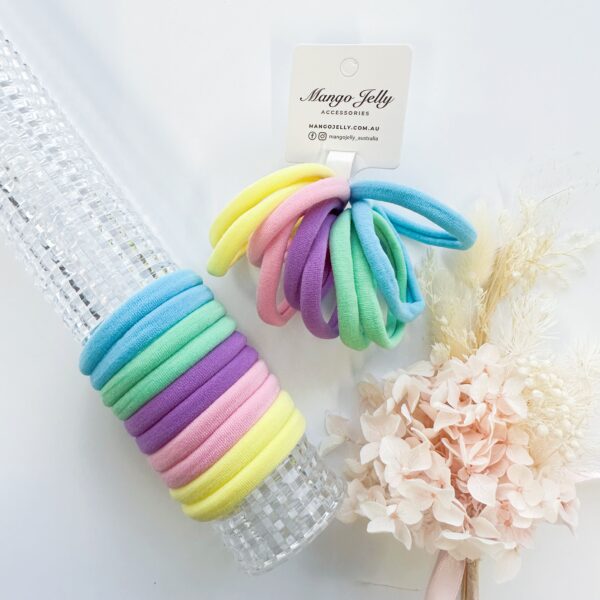 HomeDiscount-MANGO JELLY Metal Free Hair ties (4.5cm) - Pastel Mixed 10P - One Pack