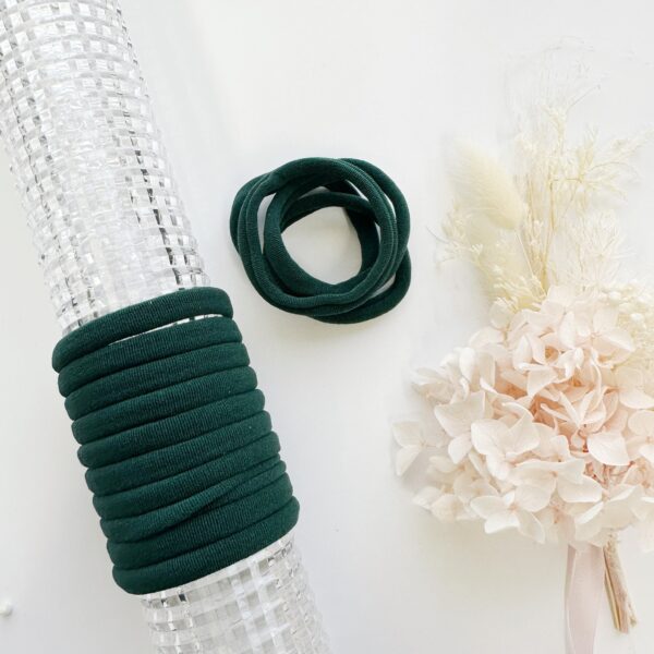 HomeDiscount-MANGO JELLY Metal Free Hair ties (4.5cm) - School Colour Bottle Green 10P - Twin